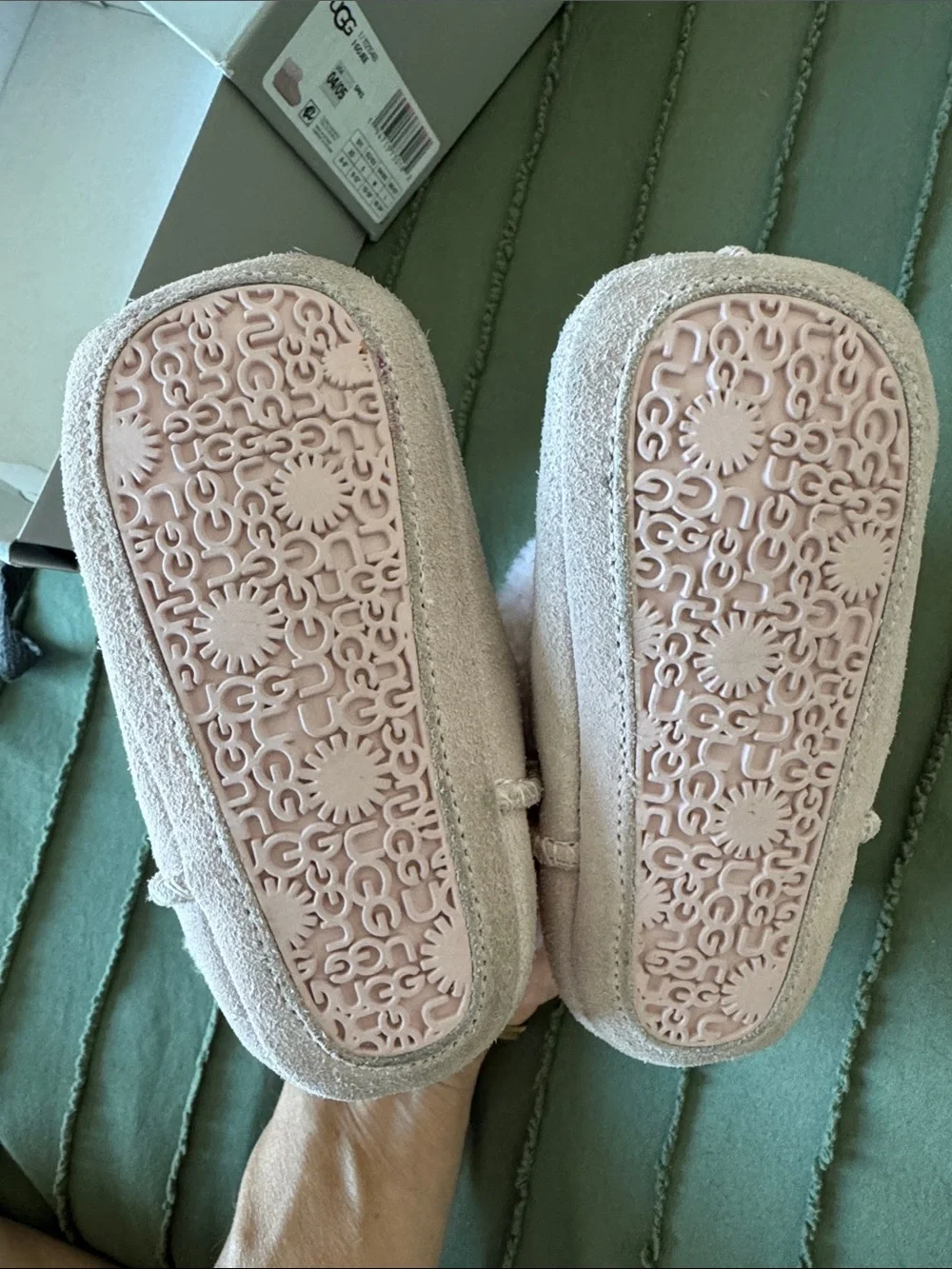 UGG Pink Shearling-Trim Cozy Bootie Slippers